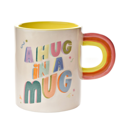 RASPBERRY BLOSSOM 3 D LETTER MUG - HUG IN A MUG