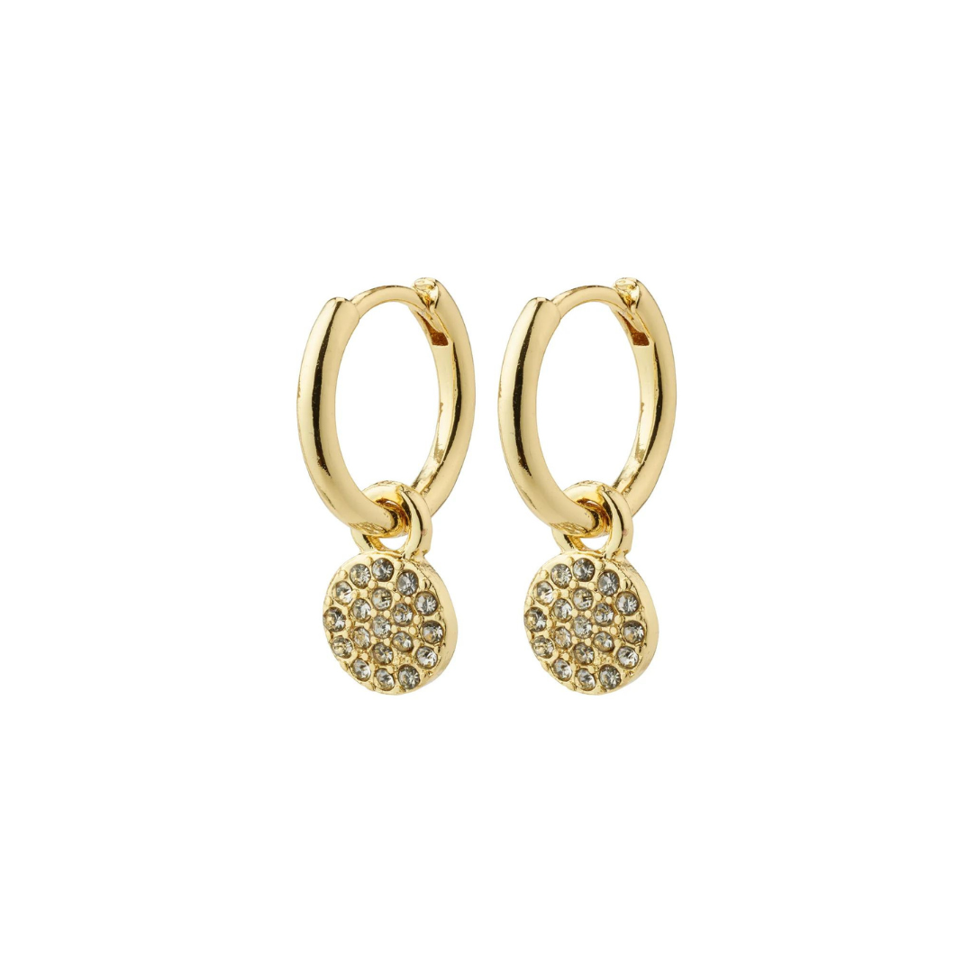 PILGRIM - CHAYENNE recycled crystal hoop earrings gold-plated