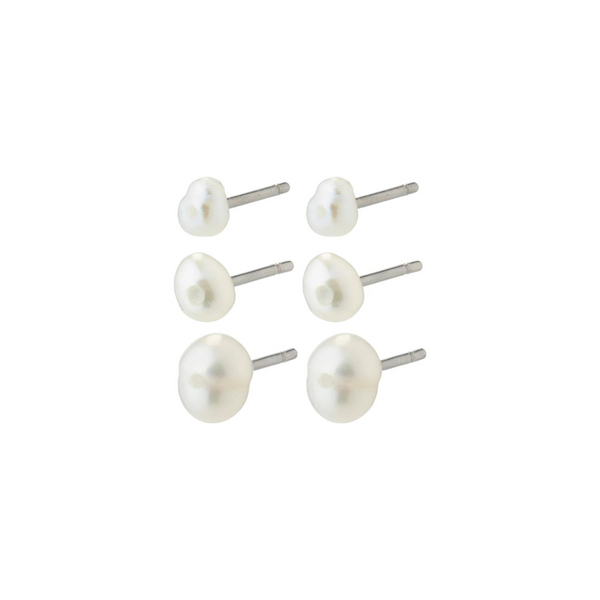 PILGRIM - EDIL freshwater pearl earrings 3-in-1 set