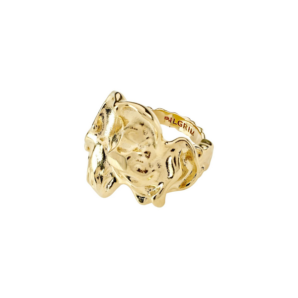 PILGIRM - JADWIGA recycled organic shaped ring gold-plated