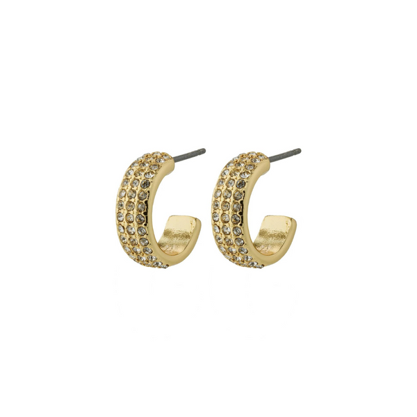 PILGRIM - MATYLDA recycled crystal hoop earrings gold-plated