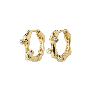 PILGRIM - URSZULA recycled crystal hoop earrings gold-plated