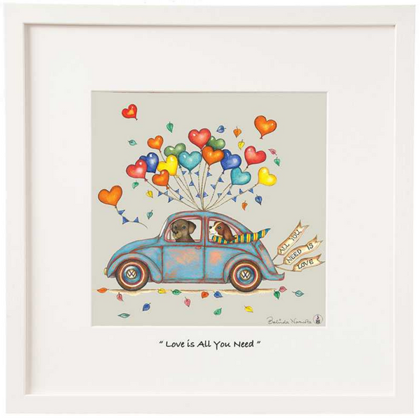 Belinda Northcote Love is all you need framed mini print 